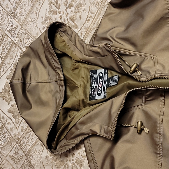 URBAN VIBE Bronze Waterproof Hooded Crop Jacket Sz Small - Picture 6 of 11